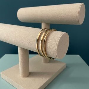Stella & Dot Essential Hammered Gold Cuffs (set of 3)
